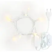 Konstsmide LED Lichterkette, 10 Lampen, LED, Warmweiß, Drinnen, Weiß, Kunststoff