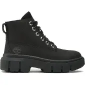 Timberland für Damen. TB0A5RNG0011 Halbhohe Schnürstiefel aus Leder Field schwarz (41 W), Wohnung, Schnürsenkel, Lässig