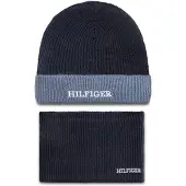 Tommy Hilfiger Set Mütze und Loop-Schal AU0AU01938 Dunkelblau