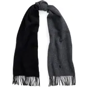Ralph Lauren für Damen. 455954371001 Wollschal mit Fransen, schwarz (OSFA), Lässig, Wolle