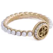 GUESS JUBR05522JWYG Damenring 4G Tiny Pearly Goldfarben