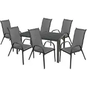 Mojawo 7tlg Outdoor Gartengarnitur Sitzgarnitur 180x90cm Aluminium Non Wood