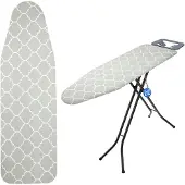 Kadax Brettbezug 148 x 52 cm, zum Bügeln, mit dehnbarer Rückseite, grau