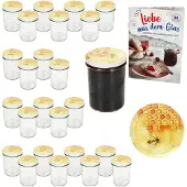 MamboCat 25er Set Sturzglas 230ml HOCH Einmachglas TO66 Honig Deckel Rezept-Heft