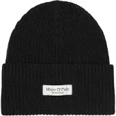 Marc O'Polo Marc OPolo Beanie breiter Umschlag, Markenlabel, Rippstrick