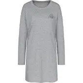 Triumph Nachthemd "Nightdresses NDK 01 LSL X", Damen, Gr. 38, N-Gr, grau (dunkelgrau melange), Jersey, Obermaterial: 100% Baumwolle, Kleider Nachthemd, weich und atmungsaktiv