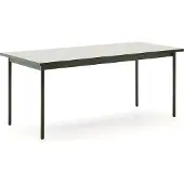 Natur24 Outdoor-Tisch Maurina 91 x 182 x 76 cm Stahl Zement Keramik Weiß Grün