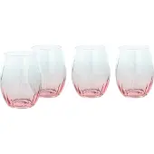 Creatable Longdrinkglas "Swirly Spring, Longdrinkgläser-Set, 4-tlg." Rillen Relief, Modern, Sommerlich, Leicht