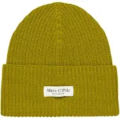 Marc O'Polo Marc OPolo Beanie breiter Umschlag, Markenlabel, Rippstrick