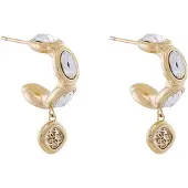 GUESS JUBE05571JWYGT/U Damen-Ohrringe Creolen Multi Crystals Goldfarben