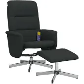 Sonstiges Massagesessel mit Fußhocker Schwarz Stoff