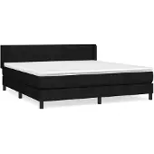 Syfax Boxspringbett mit Matratze Schwarz 160x200 cm Stoff