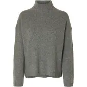 Selected Damen Pullover & Cardigans Slfcille Cashmere Blend High Neck Noos - Grijs - Größe XS