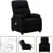 The Living Store Massagesessel Schwarz Stoff