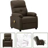 The Living Store Massagesessel Braun Stoff