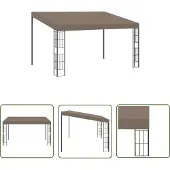 The Living Store Wand-Pavillon 4x3 m Taupe Stoff