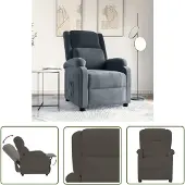 The Living Store Relaxsessel Dunkelgrau Samt