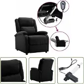 The Living Store Relaxsessel Elektrisch Schwarz Stoff