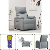 The Living Store Massagesessel Hellgrau Stoff