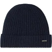 JOOP! Strickmütze JOOP "Francis", Herren, blau (dunkelblau), Rippstrick, Wolle, unifarben, Mützen Strickmütze, reine Wolle