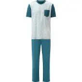 Babista Schlafanzug "Schlafanzug RALDOR", Herren, Gr. L, blau (petrol), Obermaterial: 100% Baumwolle CO., Homewear-Sets Schlafanzug
