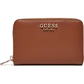 GUESS Damen Geldbörse Braun mit Logo: Praktische Fächer & Reißverschluss