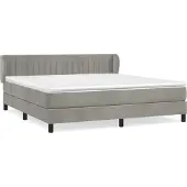 Syfax Boxspringbett mit Matratze Hellgrau 160x200 cm Samt