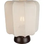 QAZQA - Japandi Japandi-Tischleuchte I Tischlampe I Lampe I Leuchte Dunkelbronze mit beigem Schirm - Nori I Wohnzimmer I Schlafzimmer - Textil Rund - LED geeignet E27