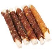 Brekz Rawhide Dog Chews - Rinderhaut mit Huhn Kaurollen (17 cm)
