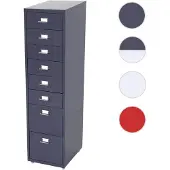 Mendler Rollcontainer Boston T851, Schubladenschrank Stahlschrank, 110x28x41cm 8 Schubladen ~ dunkelgrau