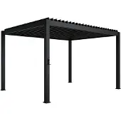 Juskys Lamellendach Tahiti 3x4 m - Stahl Pergola stabil & wetterfest - Anthrazit