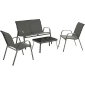 TecTake Sitzgruppe Nora für 4 Personen