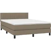Syfax Boxspringbett mit Matratze Taupe 140x200 cm Stoff