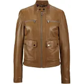 MADELEINE Biker-Jacke aus Lammnappa in cognac | Gr.: 44