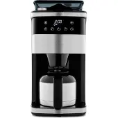 Medion Kaffeemaschine mit Mahlwerk und Thermoskanne (1 Liter, max. 8 Tassen, 8 Mahlstufen, max. 1000 Watt, Timer, LED Display, Tropfstopp, Permanentfilter, MD19911)