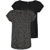 DENIMFY T-Shirt DFAda 2er Pack in Schwarz | Gr.: L