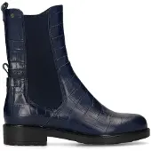 No Stress Marineblaue Chelsea Boots aus Leder mit Kroko-Details | Größe 39