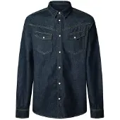 Pepe Jeans für Herren. PM3090809 Western Hemd Rinse Marineblau (L), Lässig, Baumwolle, Langarm
