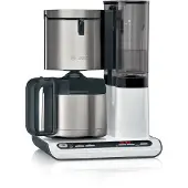 Bosch TKA8A681, Filterkaffeemaschine, 1,1 l, Gemahlener Kaffee, 1100 W, Schwarz, Edelstahl, Weiß