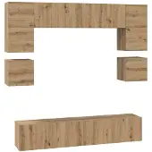 vidaXL TV-Schrankset 8 stk. Artisan-Eiche Holzwerkstoff