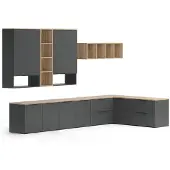 Vicco Wohnwand Wido Anthrazit 9 Teile, Model 49804