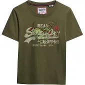 Superdry für Damen. W1011772A T-shirt Tokyo Vintage grün (M), Lässig, Baumwolle, Kurzarm