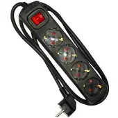 EDM Mit 4 Schaltsteckdosen Mehrfachsteckdose 3x1.5 Mm 1.5 M Schwarz One Size / EU Plug 220V Schwarz One Size