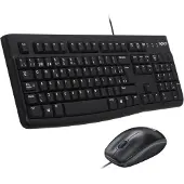 Logitech MK120, Kabelgebunden, USB, QWERTY, Schwarz, Maus enthalten