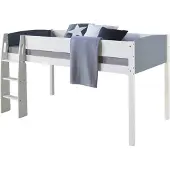 Homestyle4u Hochbett 90x200 in Weiß 1845