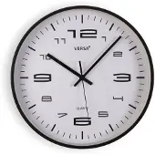 Versa Wanduhr Schwarz Kunststoff 25 x 25 x 4 cm