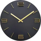 Nextime WT2400, Wand, Analoge Uhr, Rund, Schwarz, Gold, 40 cm, 1 Stück(e)