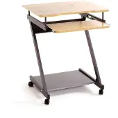 Haku Computertisch auf Rollen anthrazit, eiche - MDF, Metall, B/H/T: 60x76x49 cm