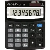 Rebell SDC 408, Desktop, Einfacher Taschenrechner, 8 Ziffern, 1 Zeilen, Batterie/Solar, Schwarz