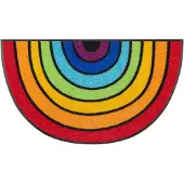 Kleen-Tex Fußmatte "Round Rainbow", halbrund, 7 mm Höhe, Schmutzfangmatte, Motiv Regenbogen, In- und Outdoor geeignet, waschbar
